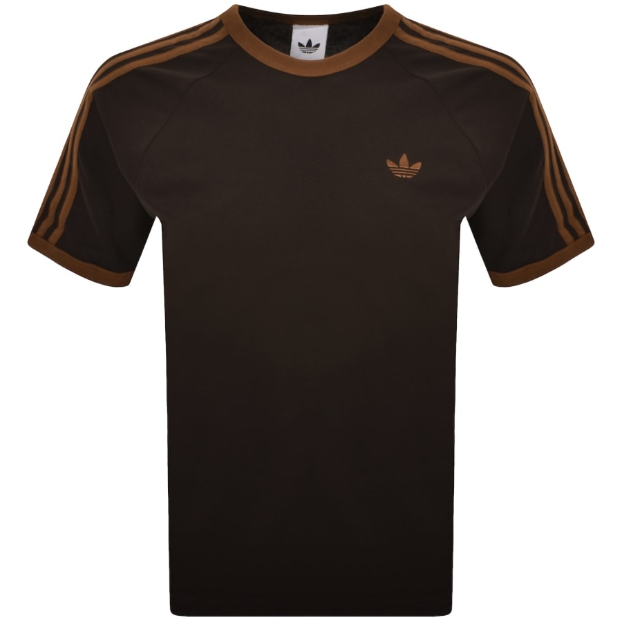 adidas Originals 3 Stripes T Shirt Brown | Mainline Menswear us